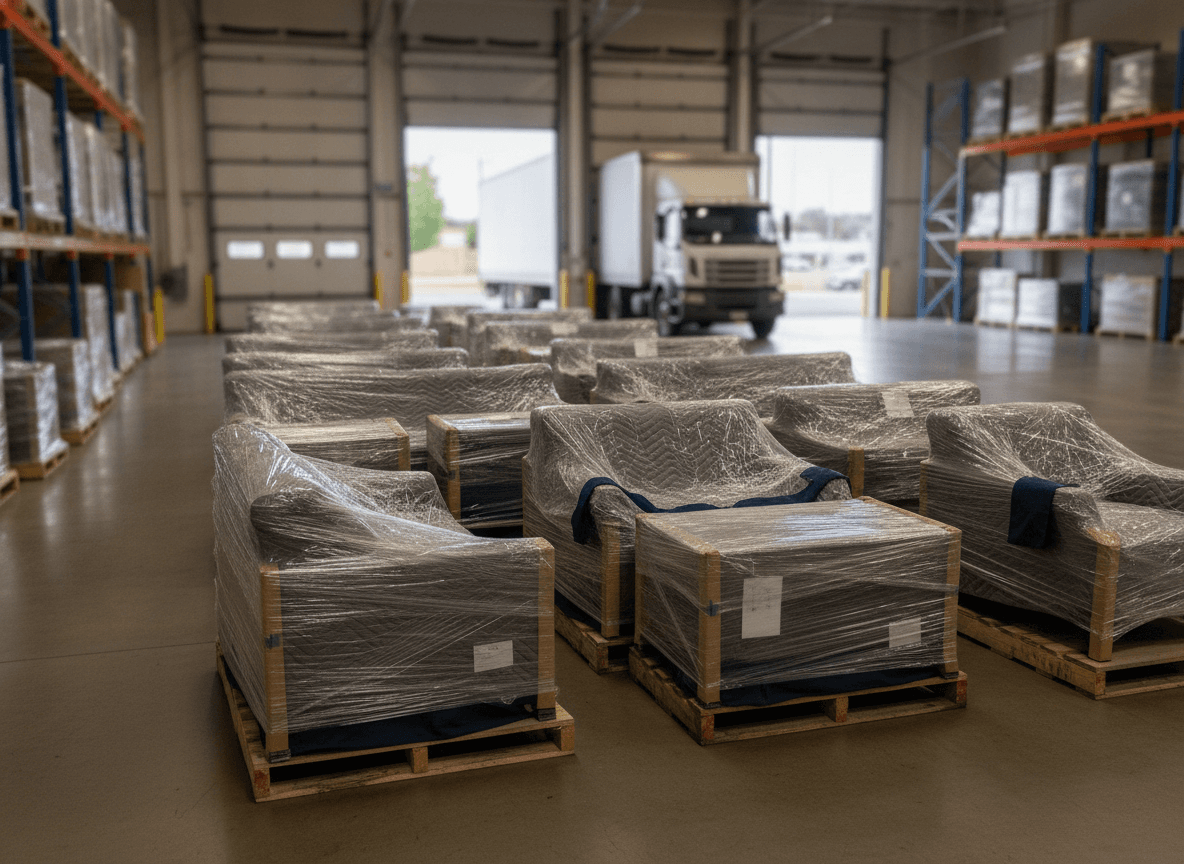 Furniture staged and coordinated for delivery